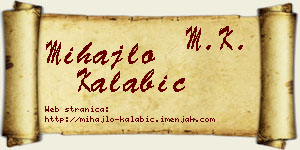 Mihajlo Kalabić vizit kartica